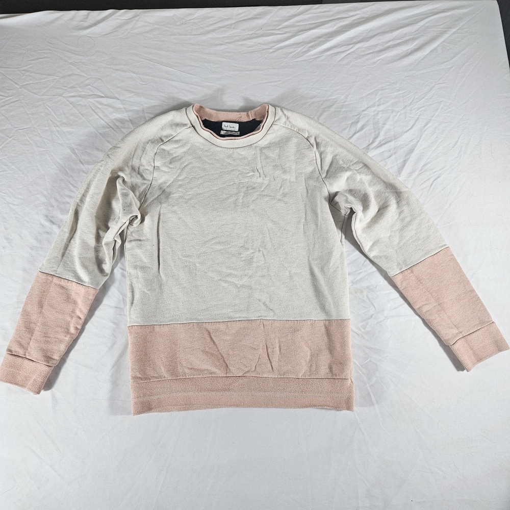 Paul Smith Women's Cream and Pink Crewneck Sweater